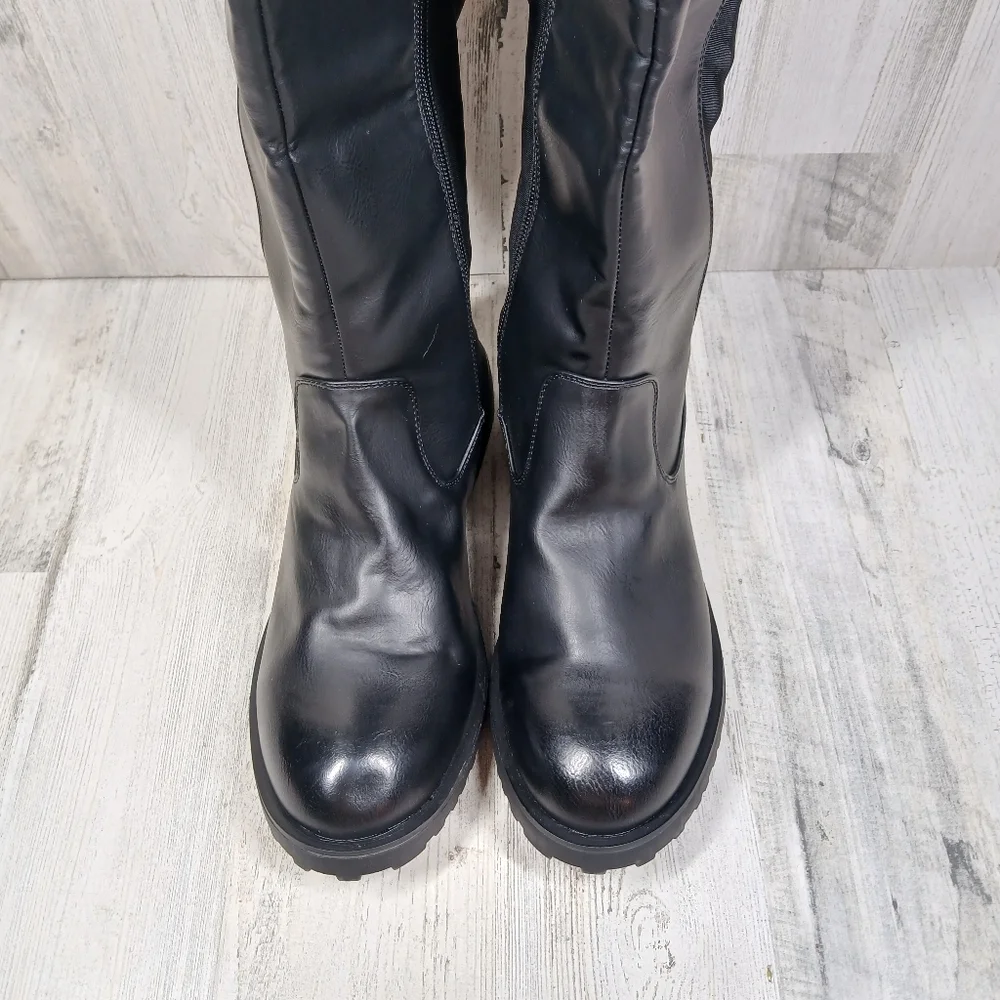 MIA Riding Boots Women's 6.5 Talli Tall Shaft Black Faux Leather Equestrian